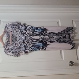 Blue butterfly midi dress